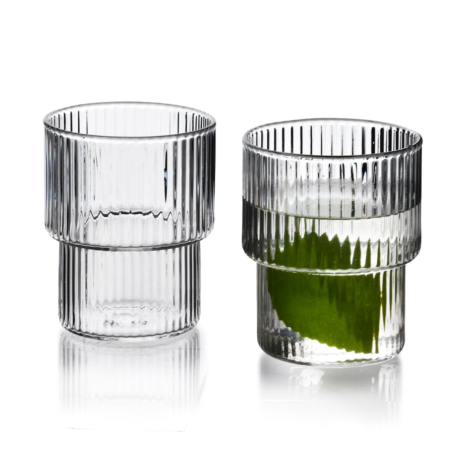 ELLA STRIPES Komplet 4 szklanek 320ml ze szkła borokrzemowego 8x7x9.7cm