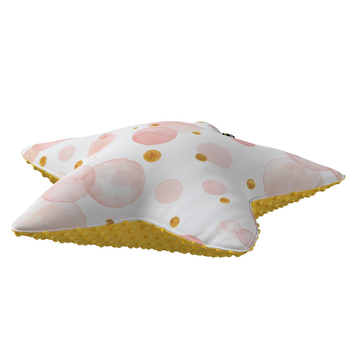 Poduszka Lucky Star z minky, ecru-różowy, 52x15x52cm, Magic Collection