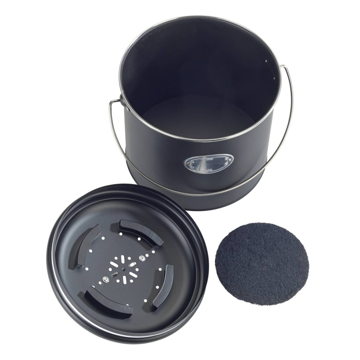 Kosz na kompost, 3 wymienne filtry neutralizujące zapachy, 6 l, Nero, WENKO