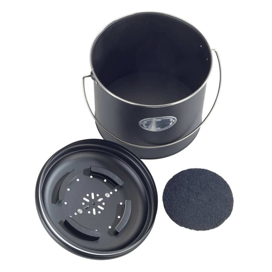 Kosz na kompost, 3 wymienne filtry neutralizujące zapachy, 6 l, Nero, WENKO