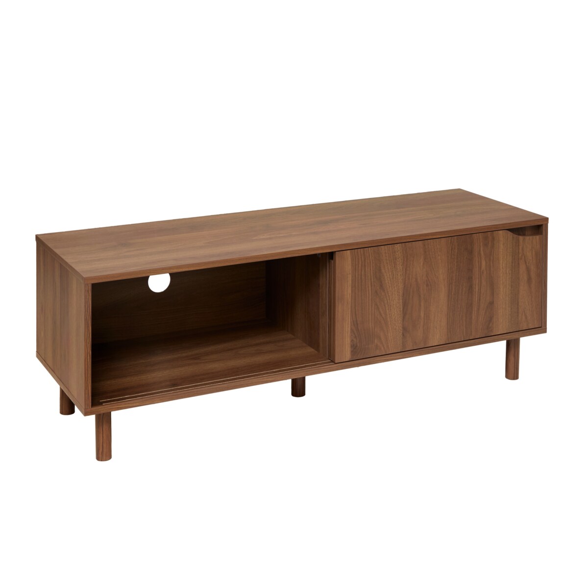 Szafka pod telewizor SLIDY, kolor ciemnego drewna, 120 x 40 x 42 cm