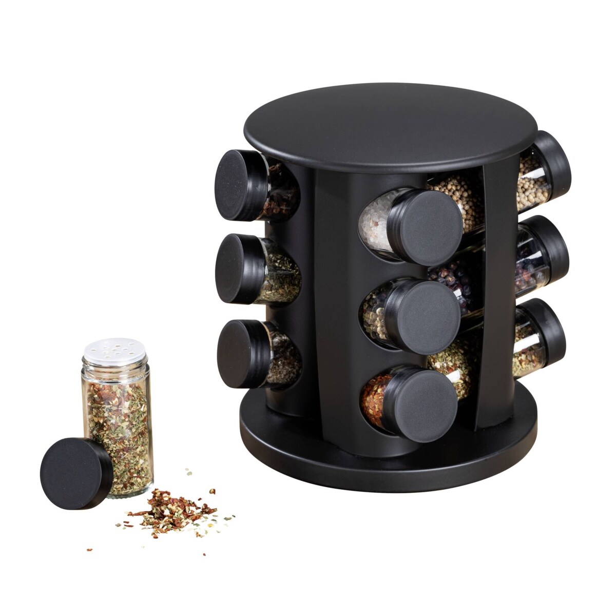 Karuzela na przyprawy BRUNA, 12 słoiczków