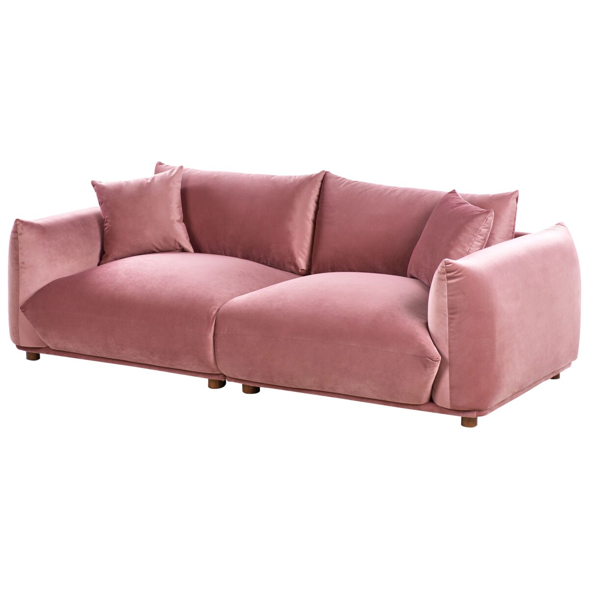 Sofa 3-osobowa welurowa różowa LUVOS