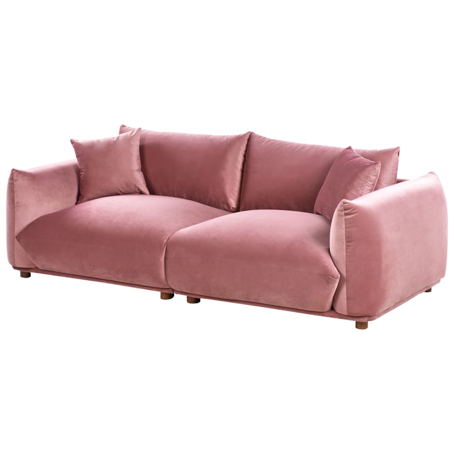 Sofa 3-osobowa welurowa różowa LUVOS