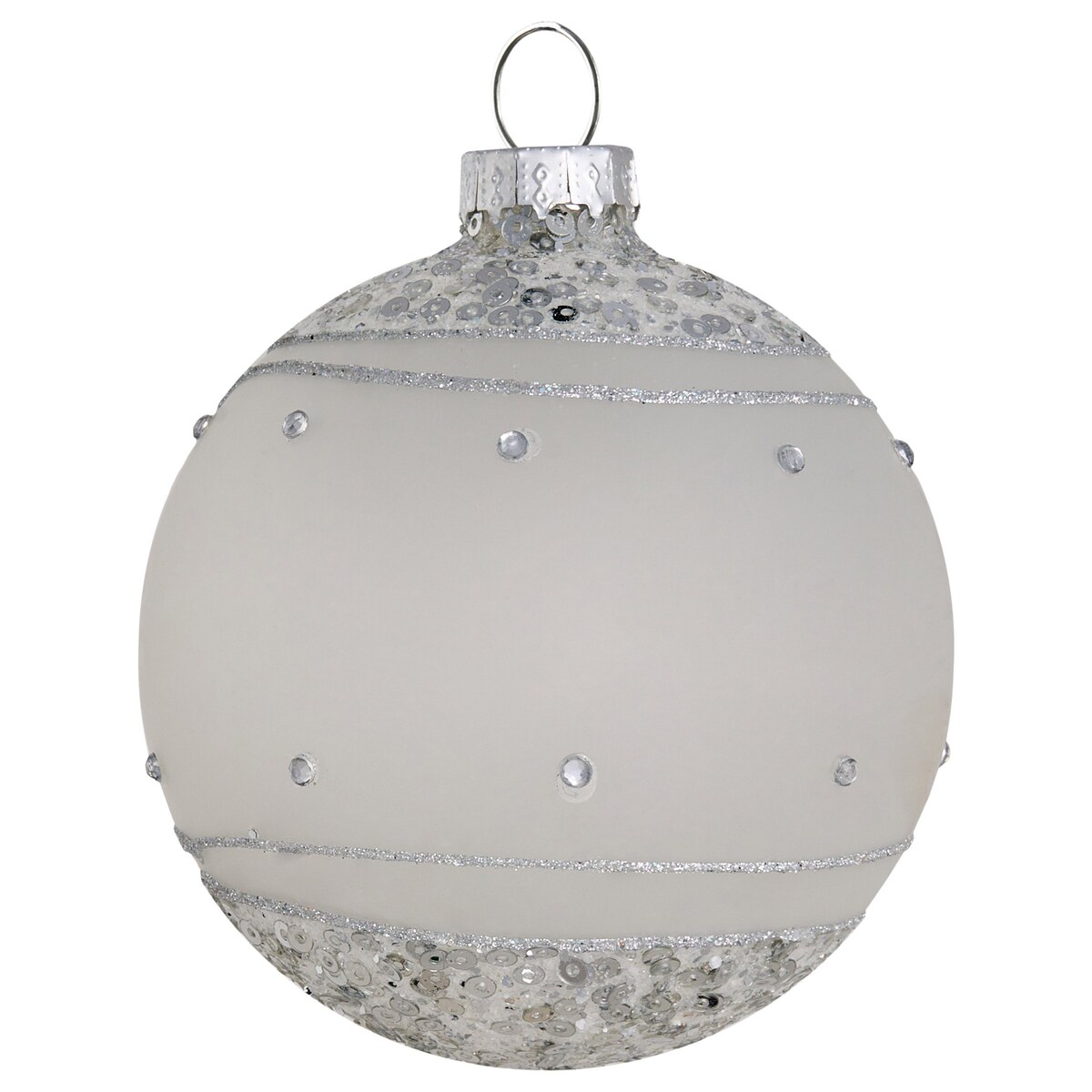 Zestaw 35 bombek FROSTFALL Szkło Szary