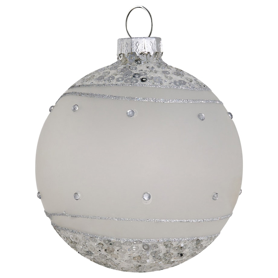 Zestaw 35 bombek FROSTFALL Szkło Szary