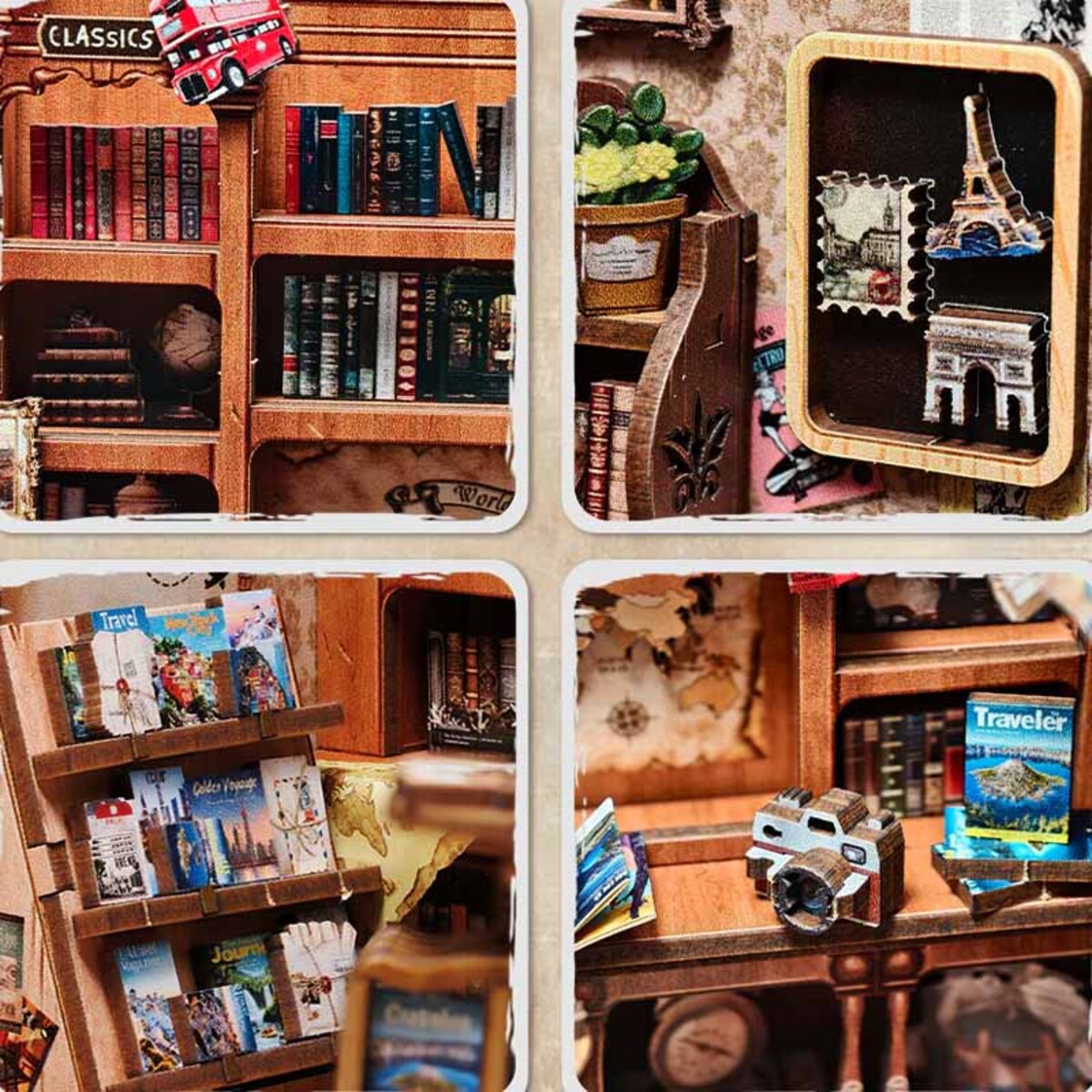 Miniaturowy domek mini Book Nook - Drzwi do świata podróży - CuteBee