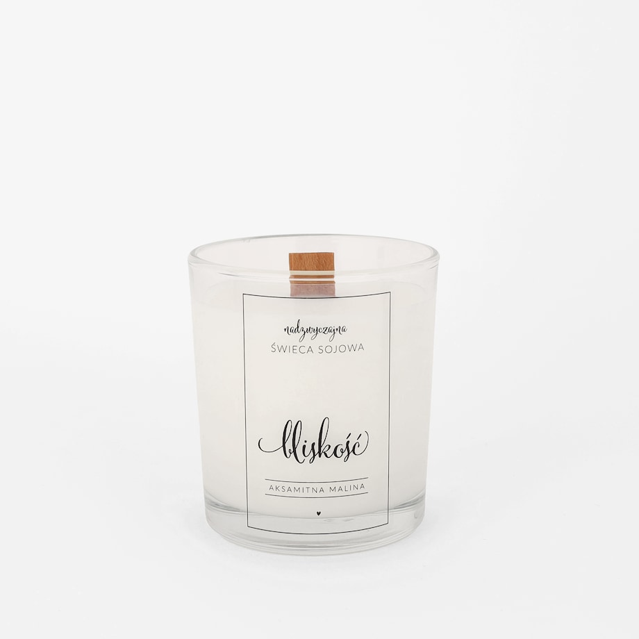 Świeca sojowa w szklance 180 ml - Bliskość AKSAMITNA MALINA
