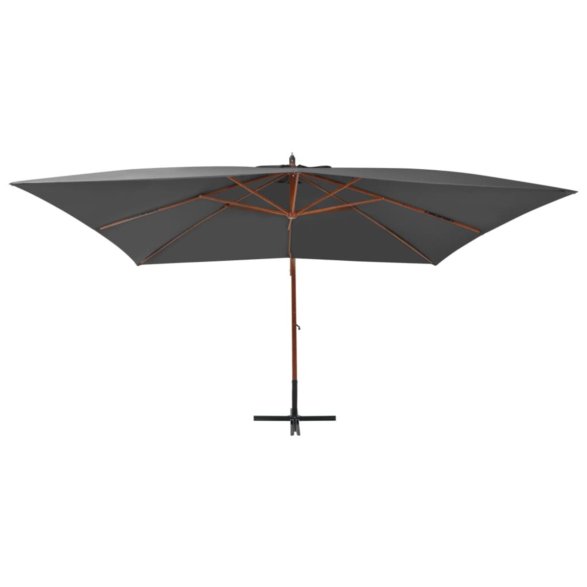 vidaXL Wiszący parasol z drewnianym słupkiem, 400x300 cm, antracytowy