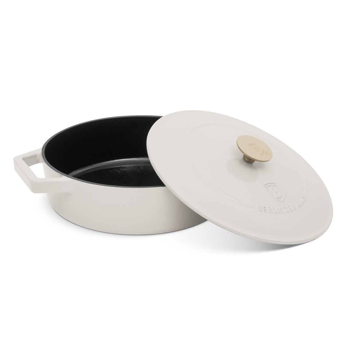 Emaliowany niski garnek żeliwny 2.57L 26cm BERLINGER HAUS Strong Mold Sahara