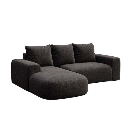Monce Sofa narożna lewa antracytowa