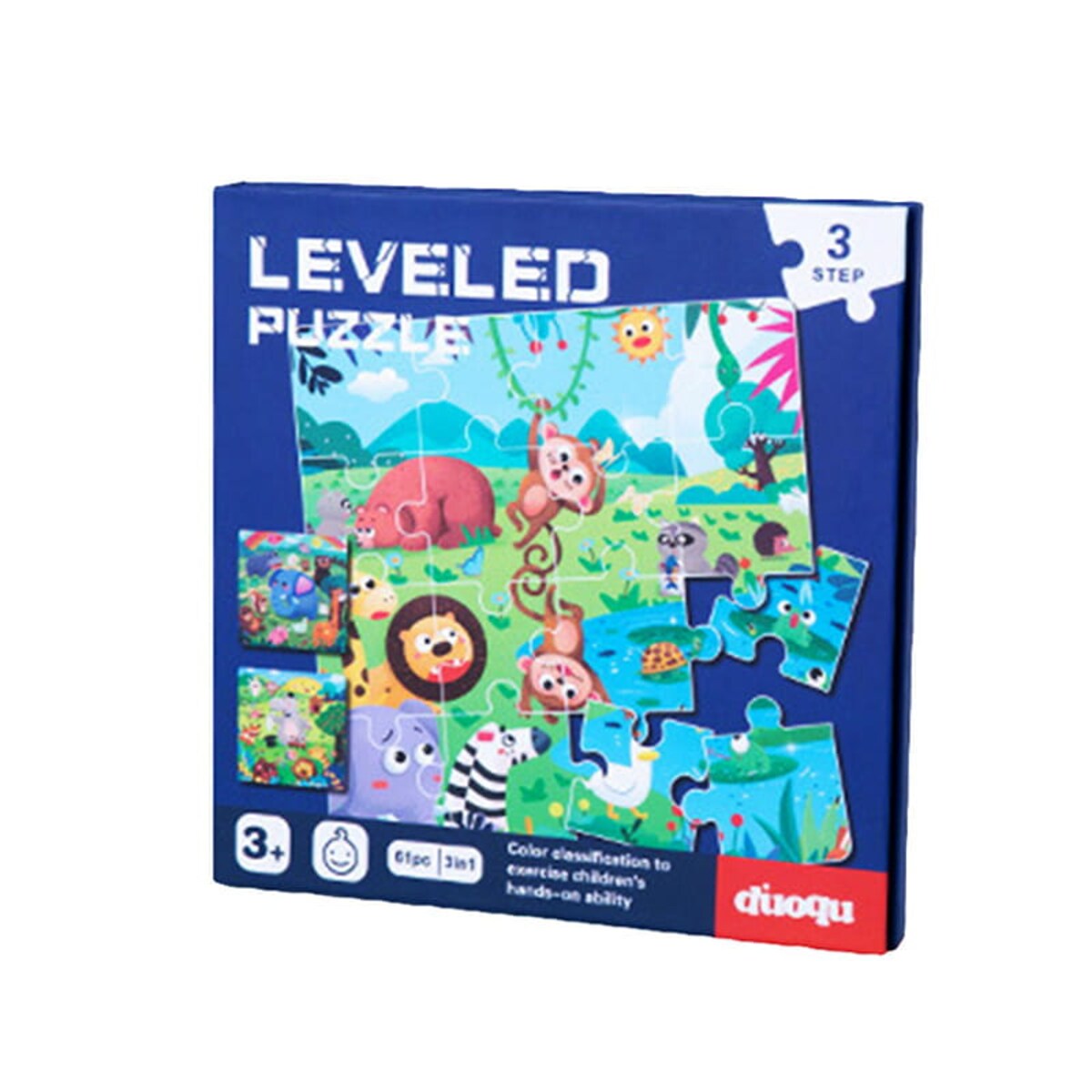 Puzzle magnetyczne - Poziom 3 - Małpka, Słoń, Hipopotam