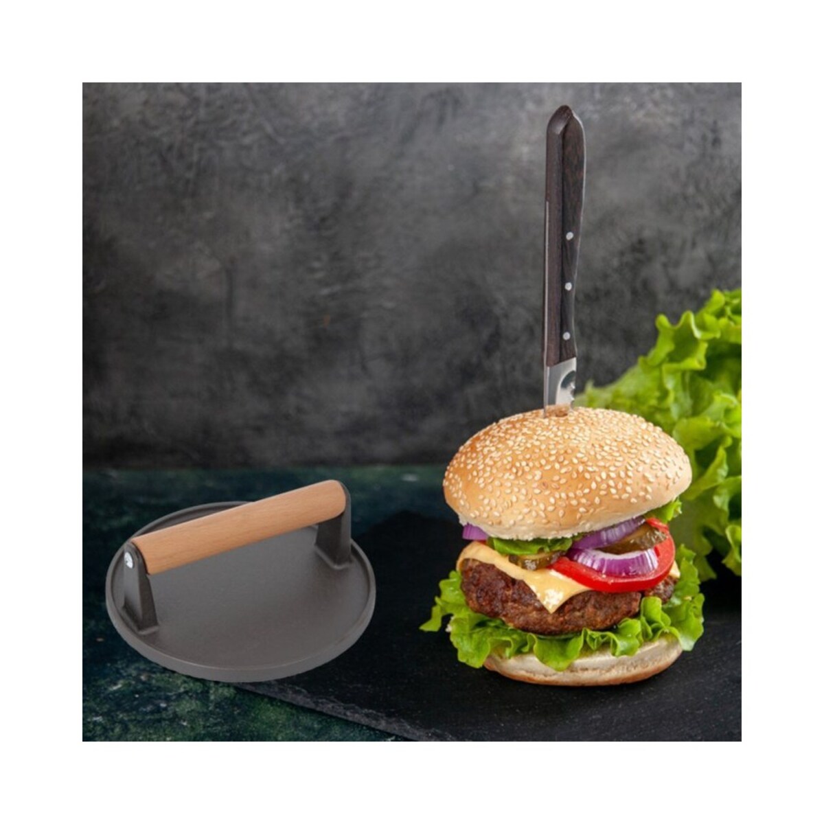 Brunbeste żeliwna praska do grillowania burgerów, mięsa 2652