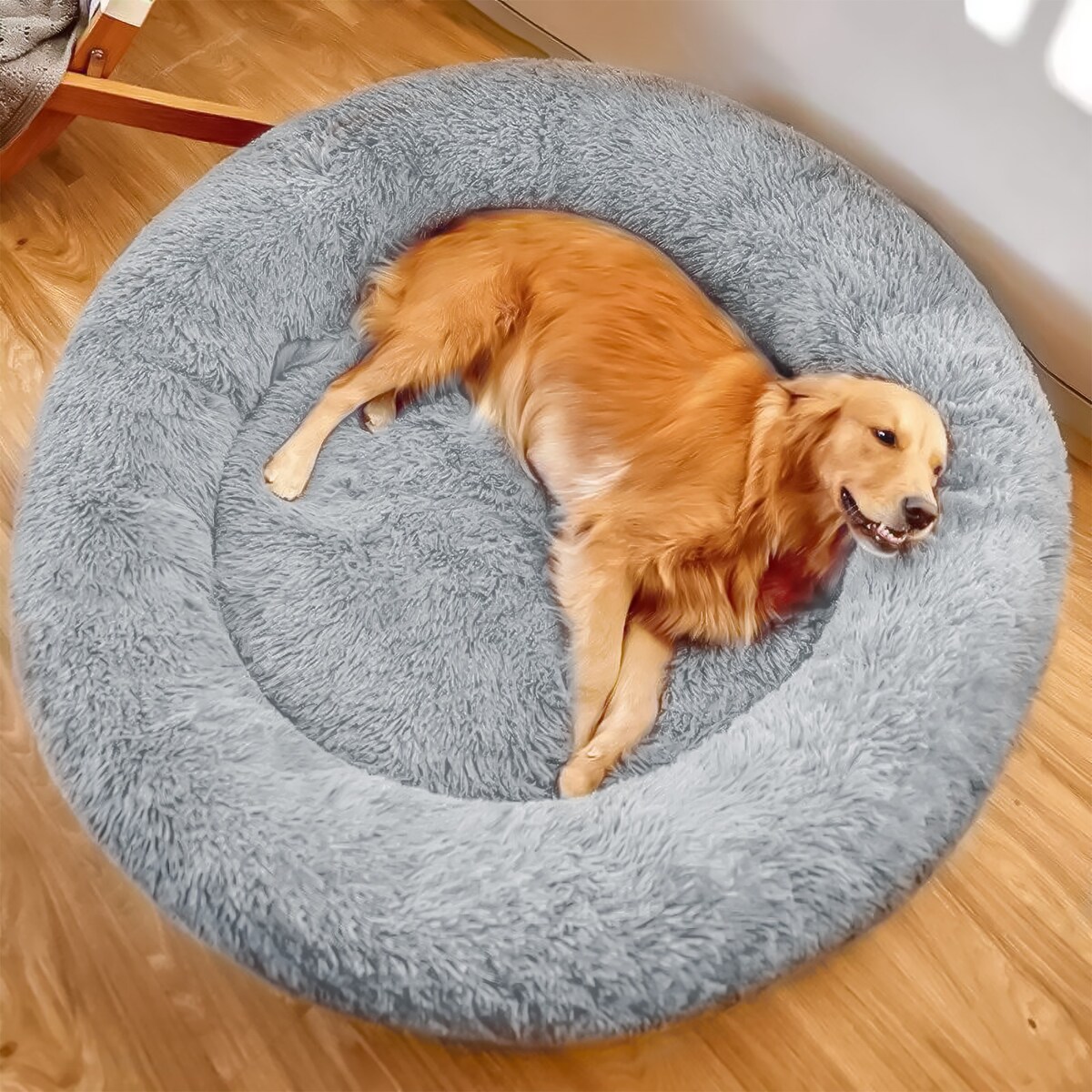 PLUSZOWE OKRĄGŁE LEGOWISKO kojec DLA PSA KOTA poduszka posłanie 80x80