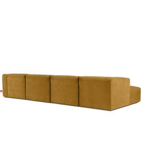 KONSIMO BUFFO Sofa narożna lewa 6-osobowa z wyjątkowo miękkim siedziskiem, kolor miodowy