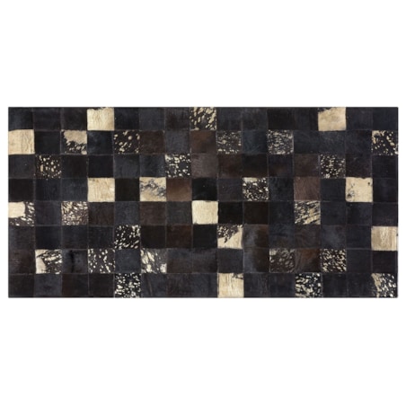 Dywan patchwork skórzany 80 x 150 cm brązowy BANDIRMA