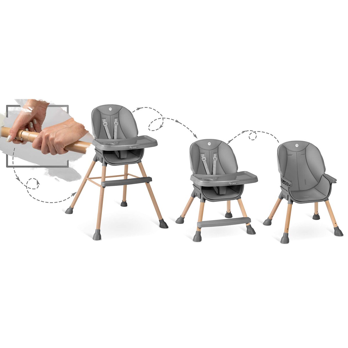 Krzesełko do karmienia dla dzieci regulowane fotelik Nukido