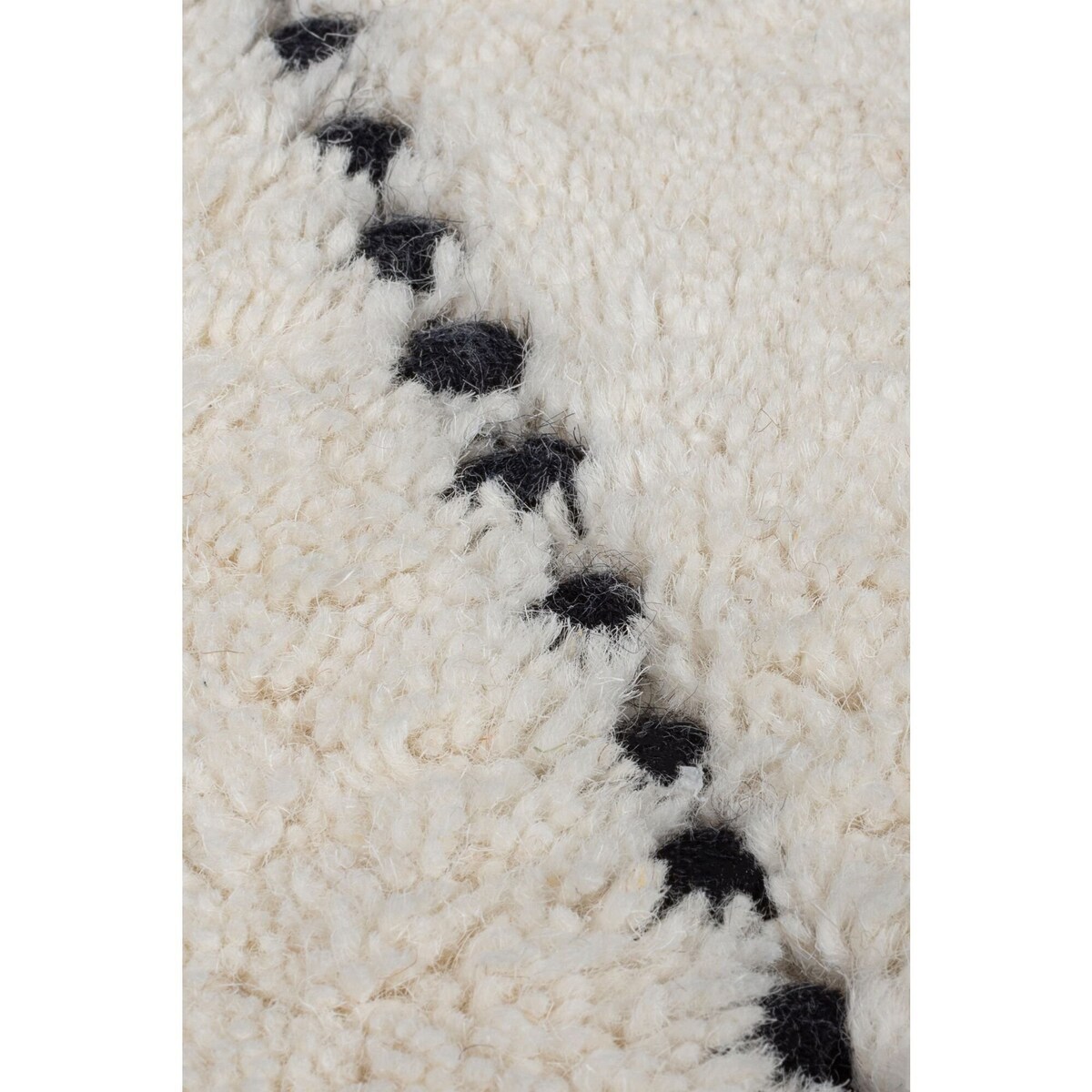 Dywan Wełniany Dottie Linear Czarny/Biały 200x290