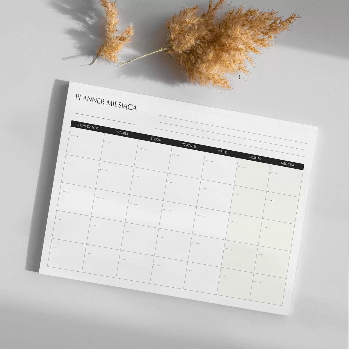 Organizer miesięczny na biurko A4!