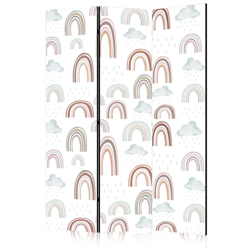 Parawan jednostronny Dla dzieci 135x172 cm 3-częściowy biały