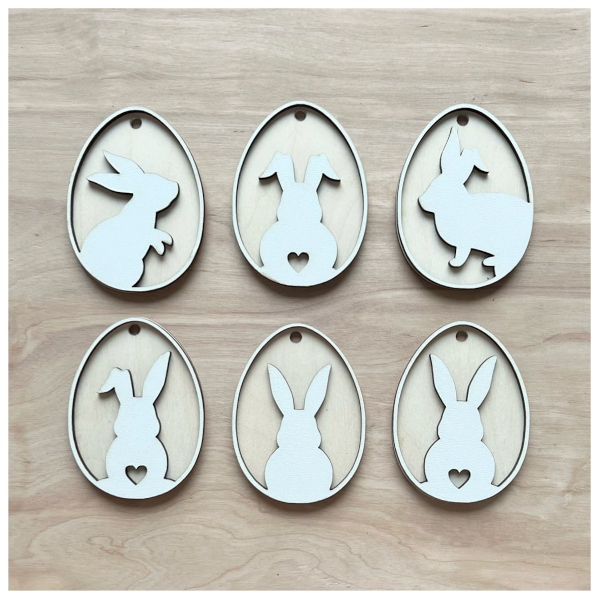 Zawieszki wielkanocne JAJKA 6 szt jednostronny