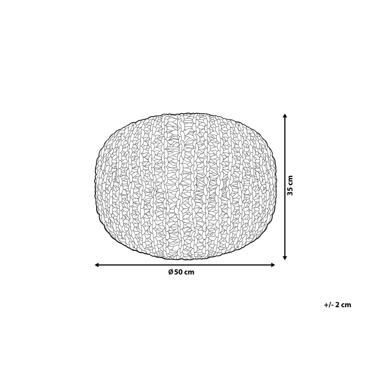 Puf 50 x 35 cm biało-niebieski CONRAD
