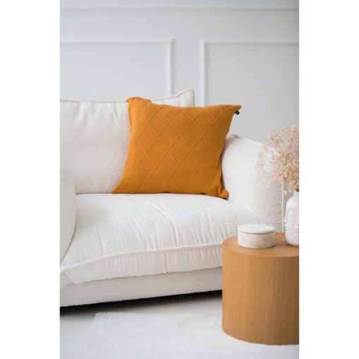 Poszewka romby kwadratowa musztardowa, 50 x 50 cm, La Manta