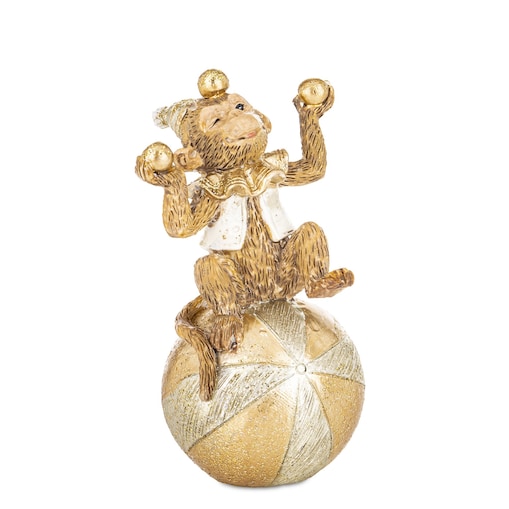 Dekoracja - figurka małpki 9,5x5x4,5 cm SCIMMIA żonglerka na piłce