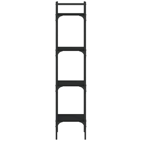 vidaXL 4-poziomowy regał na książki, czarny, 35x30x138,5 cm