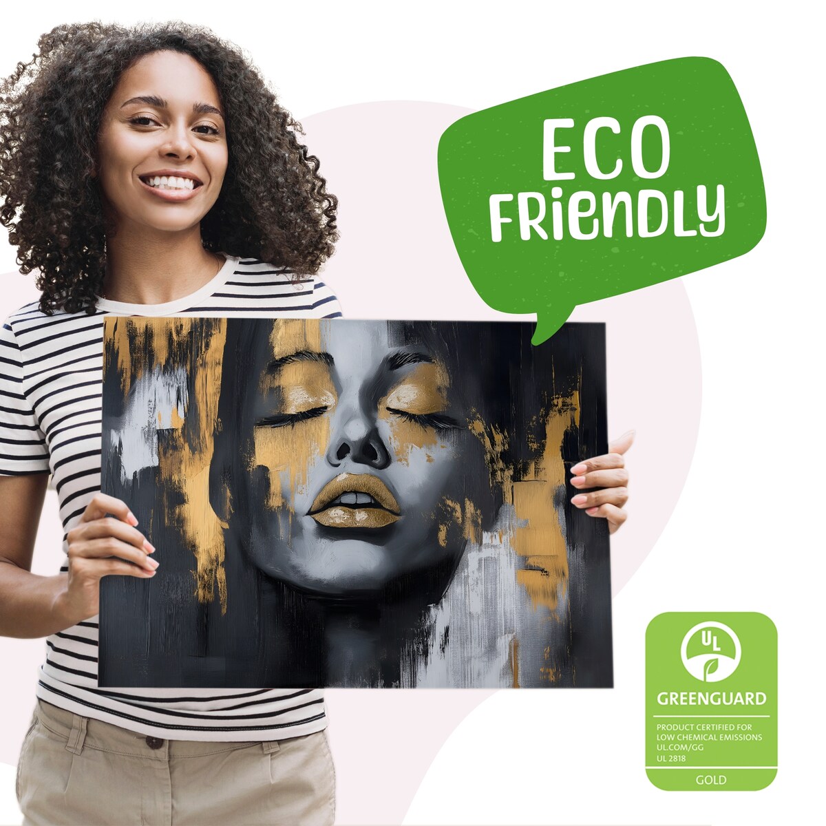 OBRAZ DO SYPIALNI ABSTRAKCYJNY KOBIECY PORTRET W STYLU GLAMOUR 120x80cm