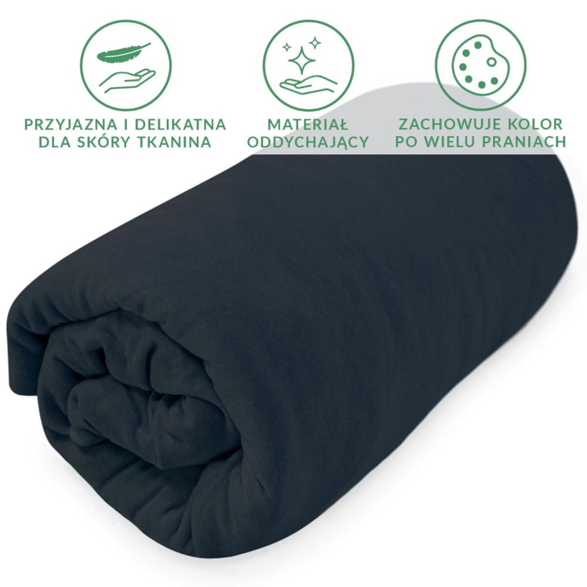 Prześcieradło jersey z gumką 160x200 Basic ciemny granat