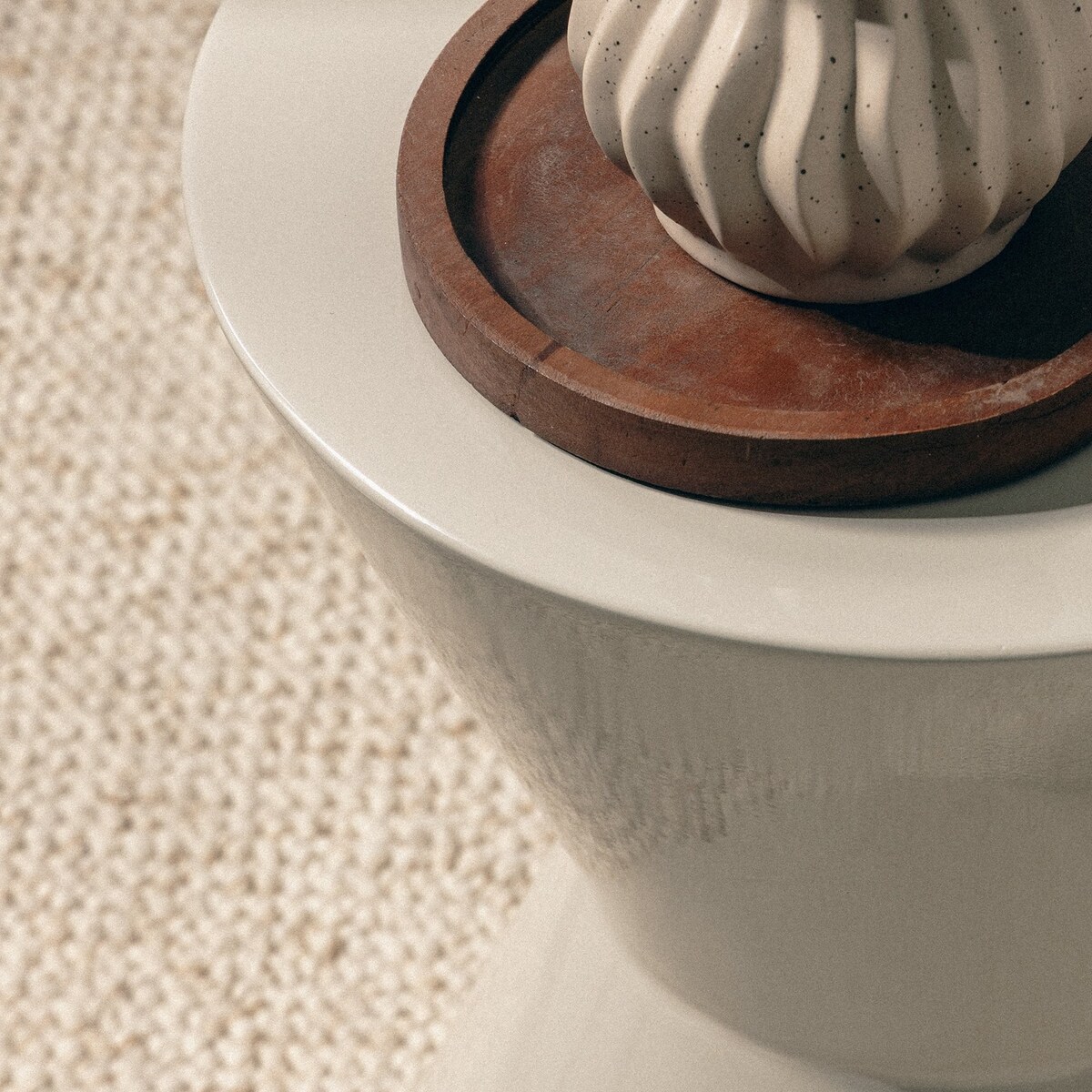 Stolik kawowy 46x36 cm SULIK szarobeżowy glossy