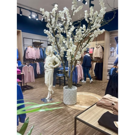 Drzewo kwitnącej jabłoni białej na naturalnym pniu 280 cm