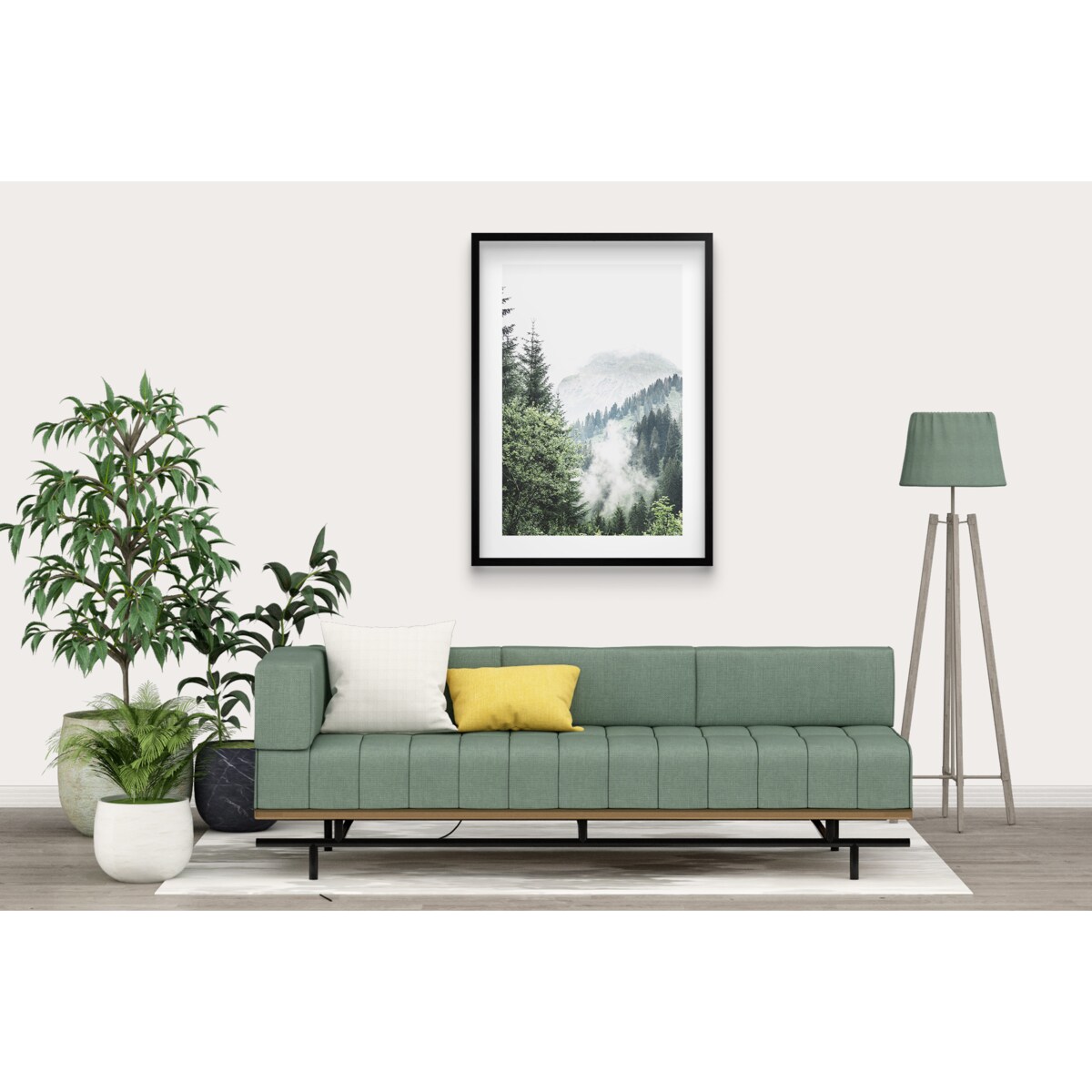 Plakat do sypialni salonu Obraz w ramie 50x70 Las we mgle