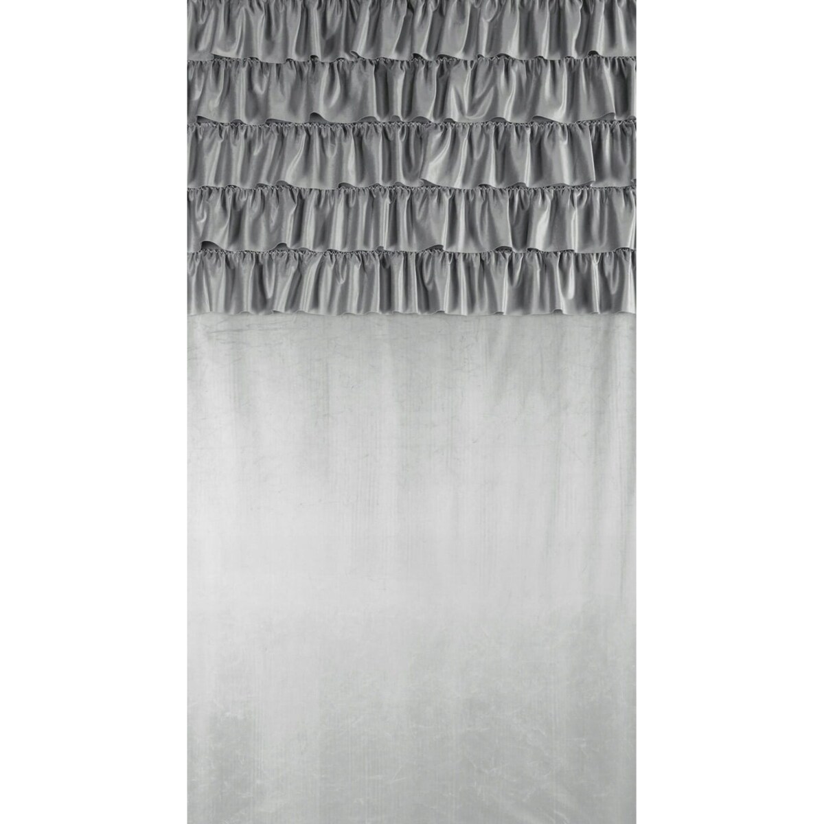 Zasłona WELUROWA Gotowa na PRZELOTKACH z FALBANAMI Aura 140 x 250 SREBRNA