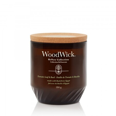 WoodWick świeca średnia TOMATO LEAF & BASIL