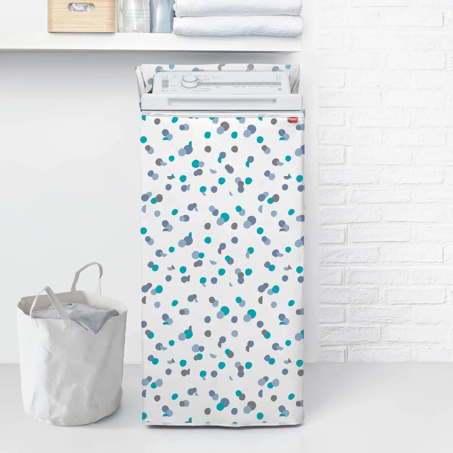 Pokrowiec na pralkę ładowaną od góry, w grochy Rayen
