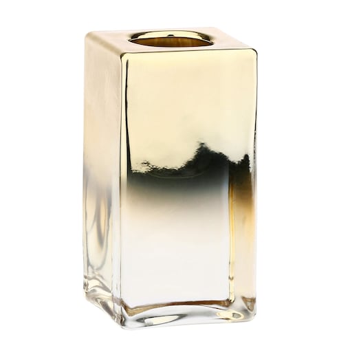Szklany świecznik ze złotym wykończeniem Ghiacciolino - Złoty, M