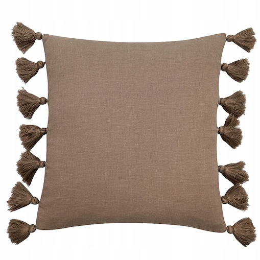 DEKORACYJNA POSZEWKA na poduszkę z naturalnych materiałów STYL BOHO 60x60cm