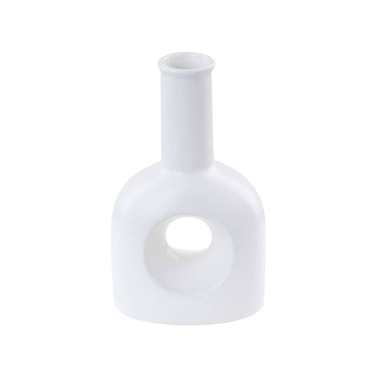 Wazon na kwiaty ceramiczny biały THEBES