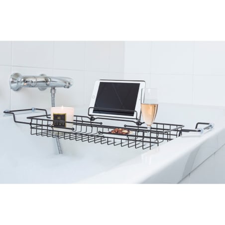 Półka na wannę CADDY, metalowa, 18 x 20 x 61 cm