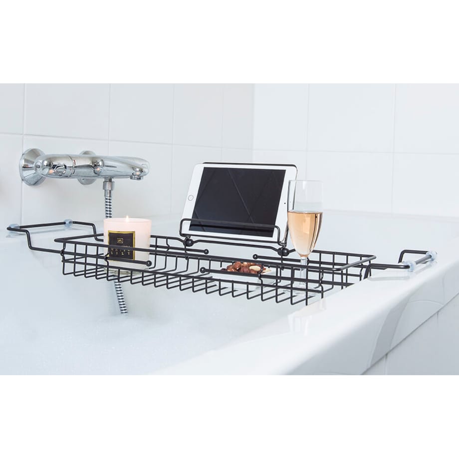 Półka na wannę CADDY, metalowa, 18 x 20 x 61 cm