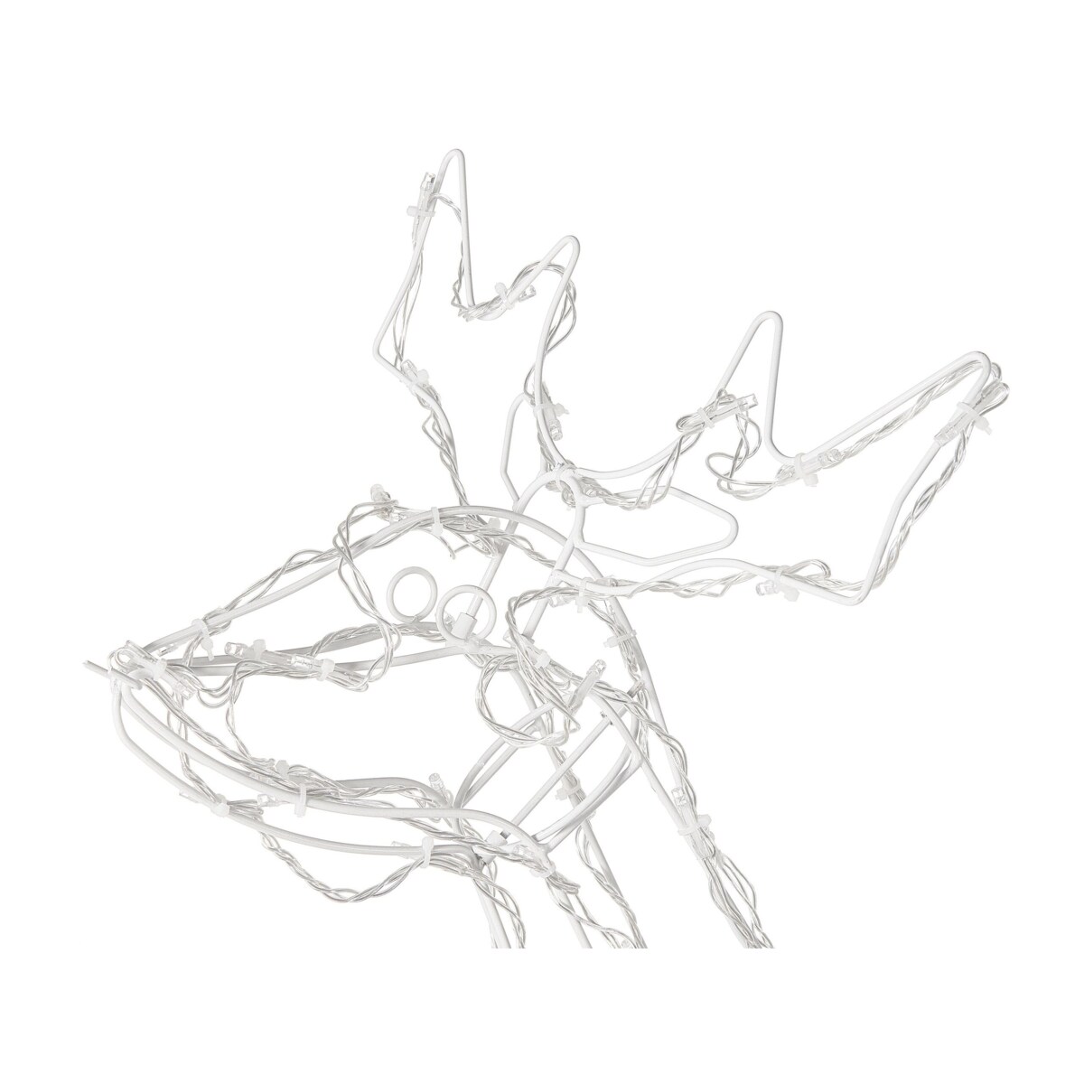 Zestaw 3 dekoracji ogrodowych LED ruchomy renifer 76 cm biały MIKKELI