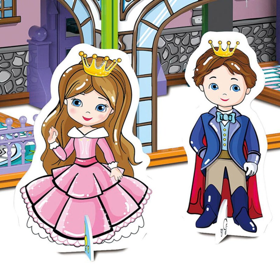 Dwustronny domek do składania i kolorowania - Zamek Księżniczki