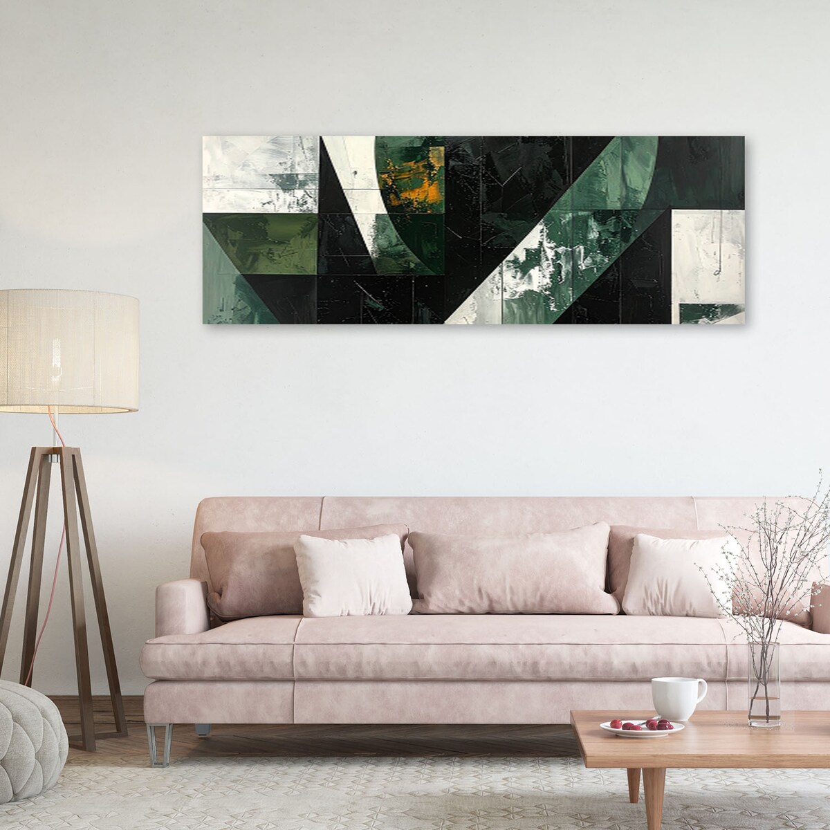 Obraz do salonu sypialni biura kuchni, Abstrakcja kształty zielony szary