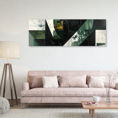 Obraz do salonu sypialni biura kuchni, Abstrakcja kształty zielony szary