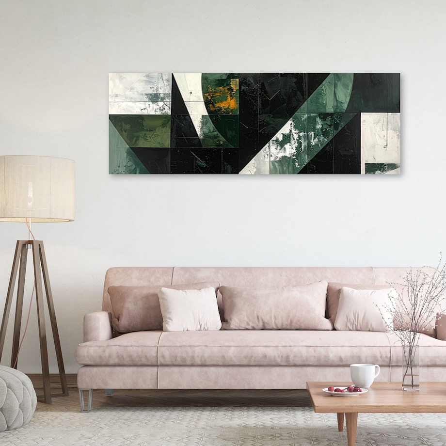 Obraz do salonu sypialni biura kuchni, Abstrakcja kształty zielony szary