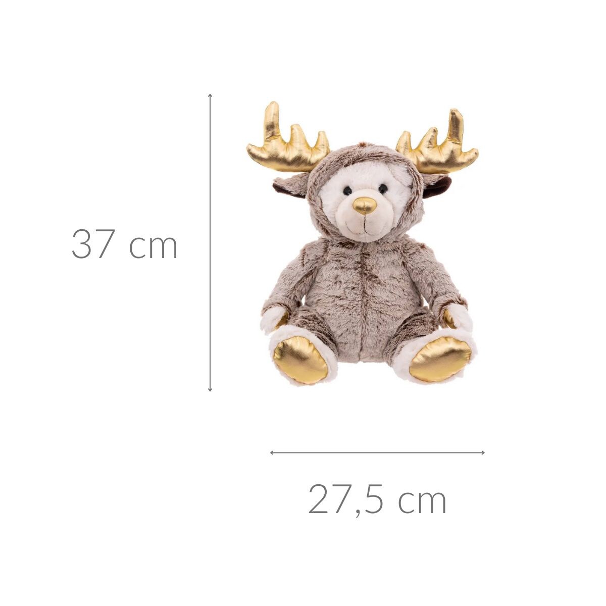 Pluszak świąteczny, miś przebrany za renifera, 28 cm
