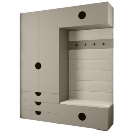 Garderoba do przedpokoju INOVA 4 Z12 kaszmir+czarny+manila02