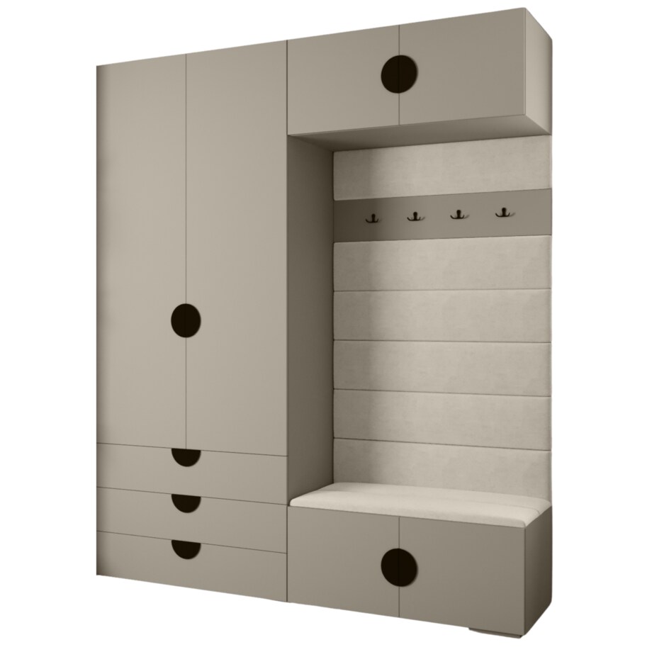 Garderoba do przedpokoju INOVA 4 Z12 kaszmir+czarny+manila02